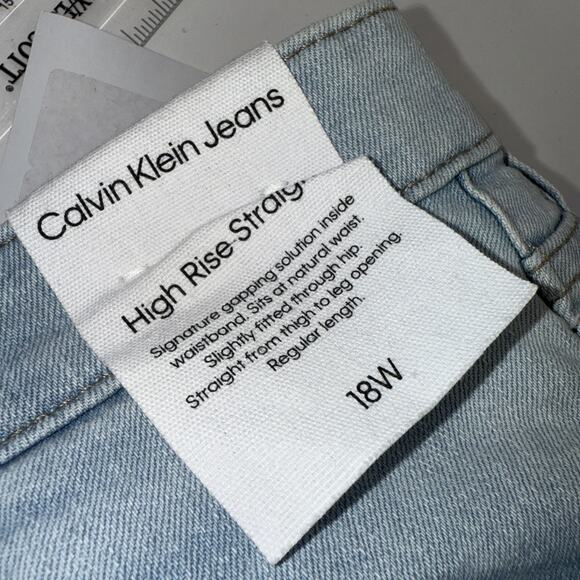 Size 18W - Women’s Calvin Klein Jeans High Rise Straight NWT - Picture 2 of 16